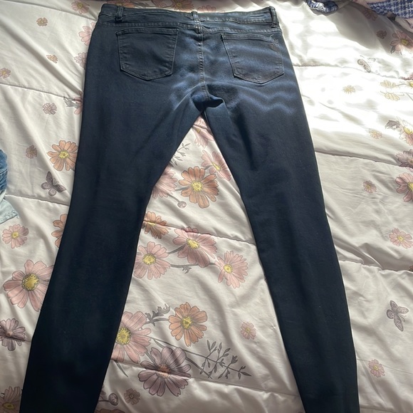 Dark Navy Blue Ripped Jeans - Picture 2 of 5